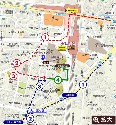 阪急大井町ガーデン周辺マップ